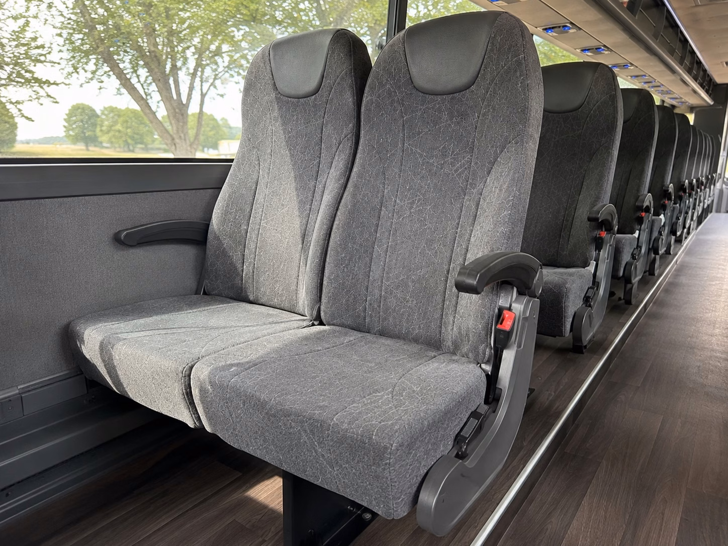 56 passenger charter bus inside